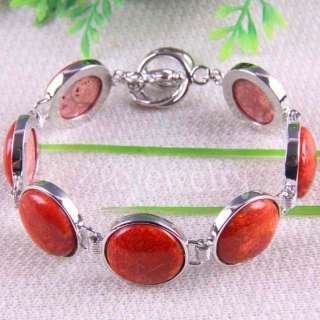 Red Sea Coral Round Beads Bracelet 8 TH742  