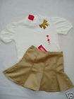   BEAUTIFUL LUXE Ivory Bow Top & Gold Satin Skirt NWT 5 6 Winter Holiday