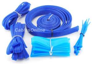 Mod Cable Sleeving Kit, PC Customize, Blue, CT KT08B  