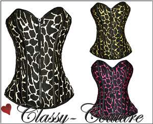 Rockabilly Leopard Burlesque Corset Top S/M/L/XL  3 Col  