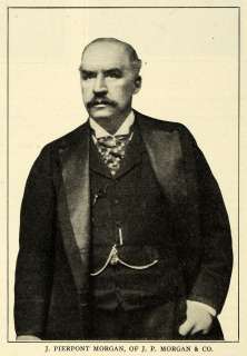 1907 Print American Financier John Pierpont Morgan   ORIGINAL HISTORIC 