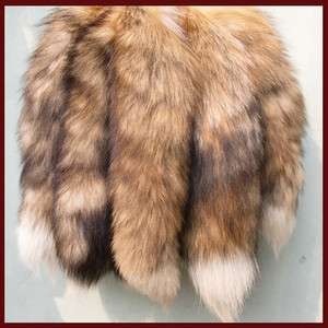 15Genuine Red Fox/Silver Fox Tail Keychain Fur Tassel Bag Tag Charm 