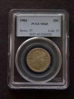 1904 PCGS MS65 25 CENTS SERIES #37 Coin #37  