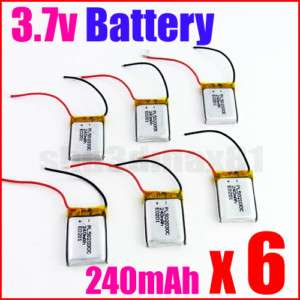 6x 3.7v LiPo Battery 240mAh 6020 3Ch RC Helicopter S581  