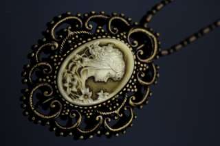 Antique Style Cuty Lady Cameo Pendant Necklace High Quality 20 C140 