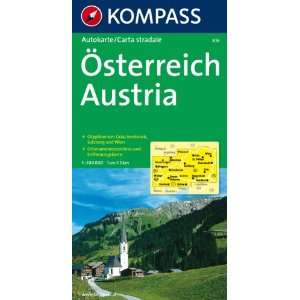 Kompass Karten, Österreich Strassenkarte mit Ortsnamenverzeichnis 