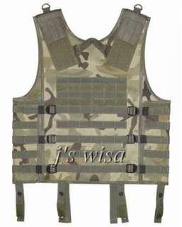 WOODLAND CAMO MOLLE WEB TACTICAL VEST AIRSOFT HUNTING  