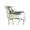 Aufkleber Stier, 3D Chrome Sticker, Small silber, 55 x 50 mm