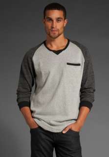 COMUNE Jared French Terry Raglan Shirt in Grey  