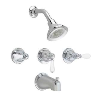 American Standard Hampton 3 Handle Tub and Shower Faucet in Polished 