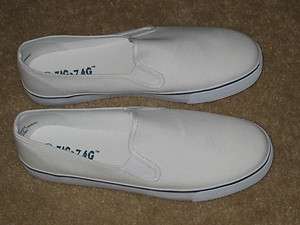 Mens WHITE CANVAS SLIPON BOAT STYLE SHOES by Zig Zag  