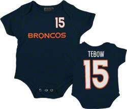 Denver Broncos Newborn Navy Reebok Tim Tebow Name & Number Creeper 