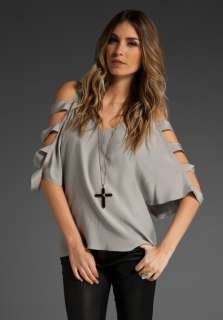 PARKER Cut Out Top in Light Grey 