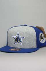 123SNAPBACKS Seattle Mariners Snapback Hat (Grey/Blue)
