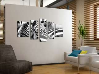 XXL Bild 5 Teiler 190x100cm Zebra Afrika Tier Druck Art Kunstdruck auf 