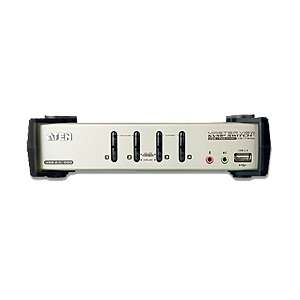 ATEN CS1734B 4 Port USB 2.0 KVMP Switch w/ OSD   2.1 Channel Audio 