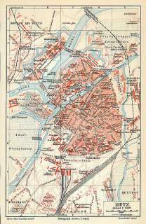 Metz Moselle Lothringen alter Stadtplan v. 1907 Montigny Symphorien 