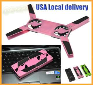 USB Laptop Notebook Pink 2 Fans Cooler Cooling Pad USA  