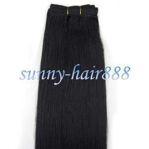 20 Long 50Wide Weft Human ASION Remy Hair Extensions #01  jet black 