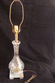Vintage Lead Crystal Brass Lamp Table Large  