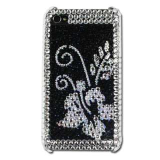 iPhone 4 Strass Hard Cover Case Hülle Schale Blume  