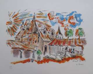 WAYNE ENSRUD Chateau Hout Brion Hand Signed Lithograph  