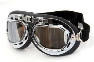 Verspiegelte Motorradbrille, Fliegerbrille, Pilotenbrille, Brille 