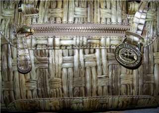 NEW BRAHMIN Small TIA Woven Leather Handbag Purse Long & Short Handles 