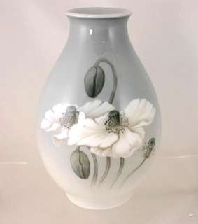 Beautiful Large Royal Copenhagen Poppy & Dragonfly Porcelain Vase 