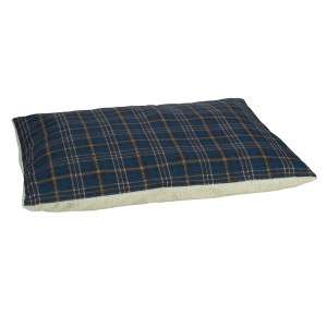 Zack & Zoey Plaid Pillow Dog Bed w/ Berber Top Blue LG  