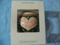 1981 Hallmark MOTHER AND DAD Satin Ball Ornament in Box  