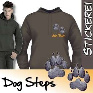 Sweatshirt Hoody Dog Steps Pfoten Pfoten Hund Stickerei  