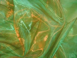 B80 Iridescent Green to Red Crystal Organza Fabric by Y  