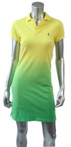 Ralph Lauren Womens Tie Dye Polo Dress Yellow/Green SZ S, L  