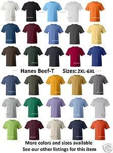 Hanes Beefy T 6.1 oz. Cotton T Shirt 5180 2XL 3XL 4XL 5XL 6XL 30 