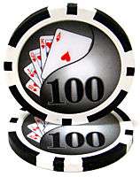 50 $100 Dollar Yin Yang Poker Chips 14 table gram  