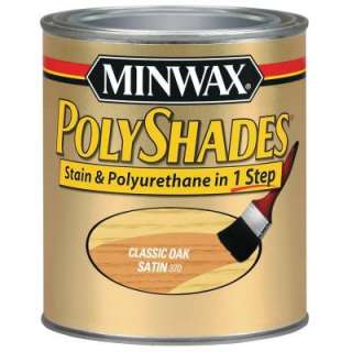 Minwax PolyShades 1 qt. Classic Oak Satin Stain and Polyurethane 61370 
