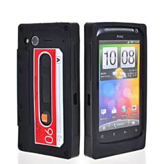 Kassette Tape TPU Silikon Tasche Case Hülle + Folie für HTC Desire S 