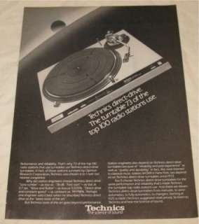 Vintage Technics Direct Drive Turntable PRINT AD  