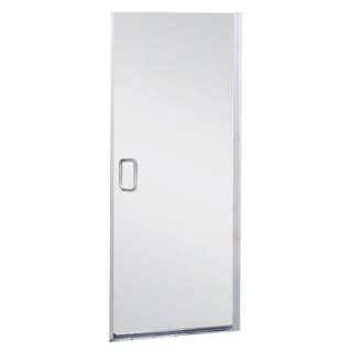   Frameless Hinge Shower Door in Brushed Nickel Finish with Clear Glass