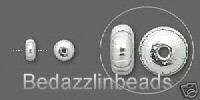 100 Silver Plated Corrugated Rondelle Beads~Disc Spacer  