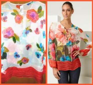   FLORAL 2011 COLLECTION TUNIC/BLOUSE/TOP SZ 42 (USA APPROX. SIZE 8