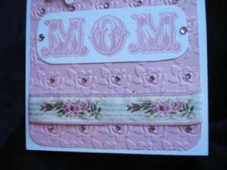 Handmade Mothers Day Card Roses Stampin Up MOM Rhinest  