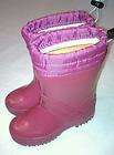 LANDS END Girls Pink Insulated Snow/Rain boots size 8