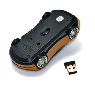 New USB 2.4GHz 1600 dpi Wireless 3D Car Optical Mouse/ Mice orange 
