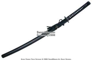 Wooden Japanese Samurai Katana Sword Waster Black Blade  