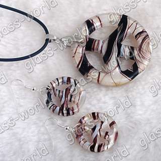 6SETS Irenic Lampwork Glass Pendant Necklaces+Earrings  