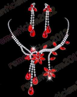 Free choker necklace earring 1set rhinestone  