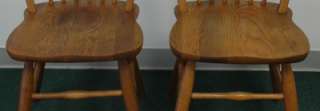 Great Mid Century Pair of Oak Dinaire Chairs Signed  