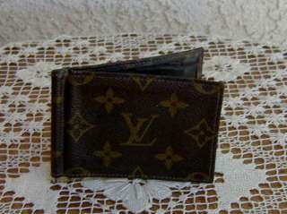 Vintage Brown LV Logo LOUIS VUITTON Folding Money Clip~Wallet  